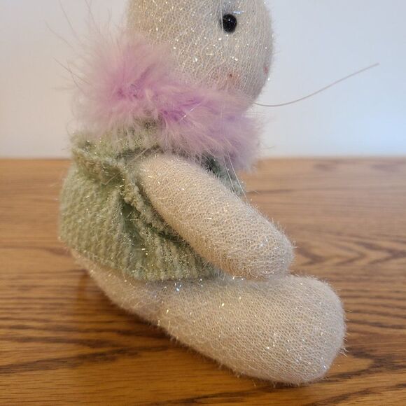 Berkeley Designs Bunny Rabbit Stuffed Animal Plush With Metallic Thread Vintage - Picture 9 of 16